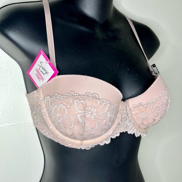 NWT MAIDENFORM 34B WEAR MULTI 5 WAYS UNDERWIRE NUDE SUPPORT PUSH UP CLEAVAGE BRA - Picture 14 of 16